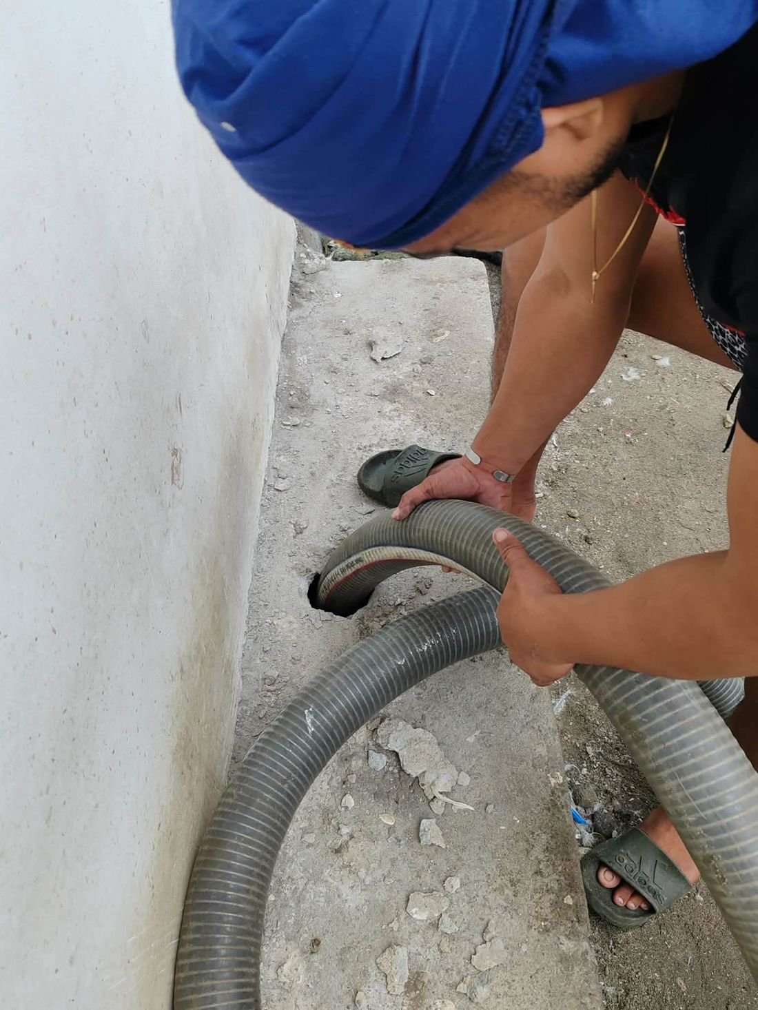 Hose connection close-up